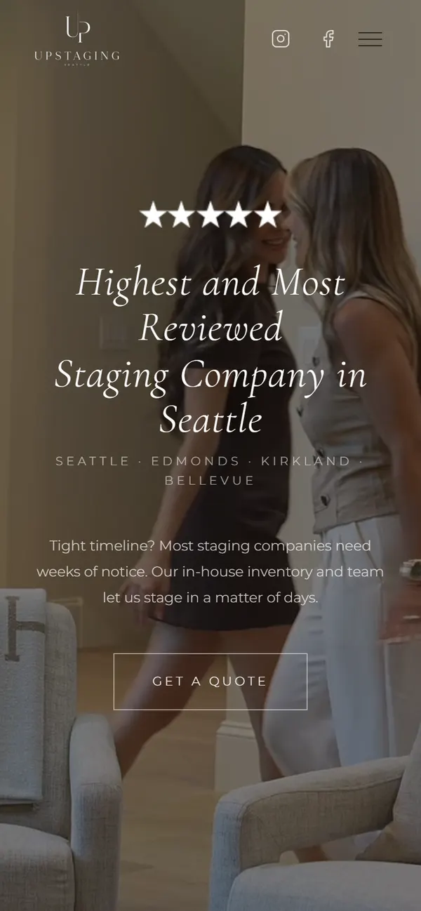 Site Upstaging Seattle no celular